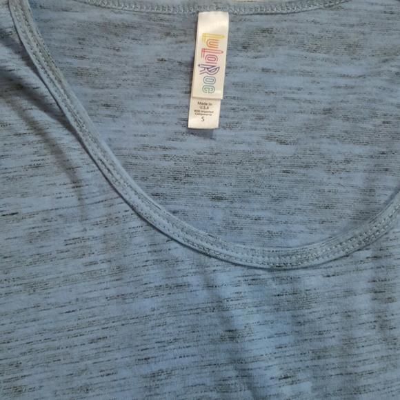 LuLaRoe long sleeve tee space dye blue scoop neck size small - Picture 2 of 3